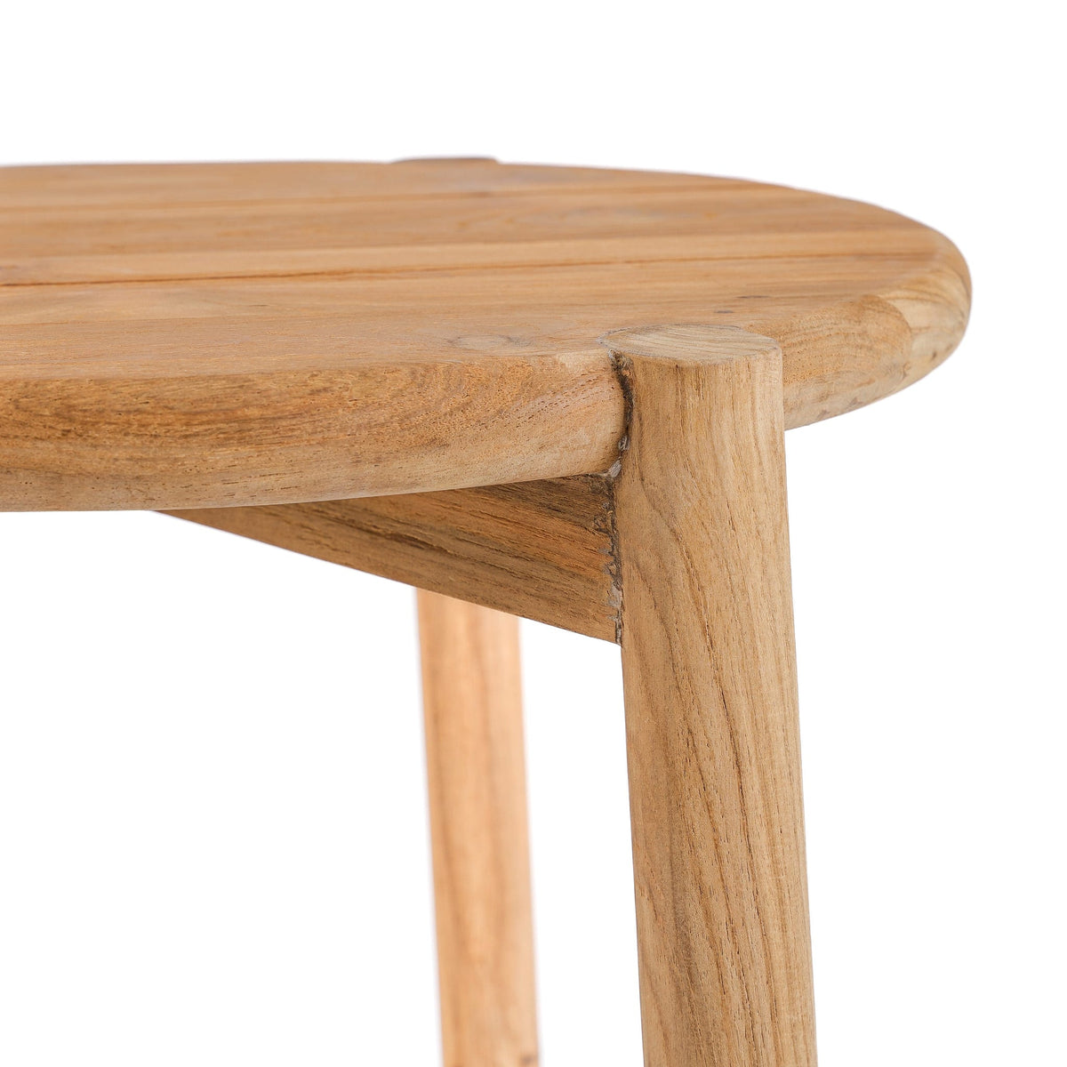 Table d'appoint ronde de jardin en teck naturel marron 47x47x50cm Gilimanuk - Bazar Bizar — vue 8