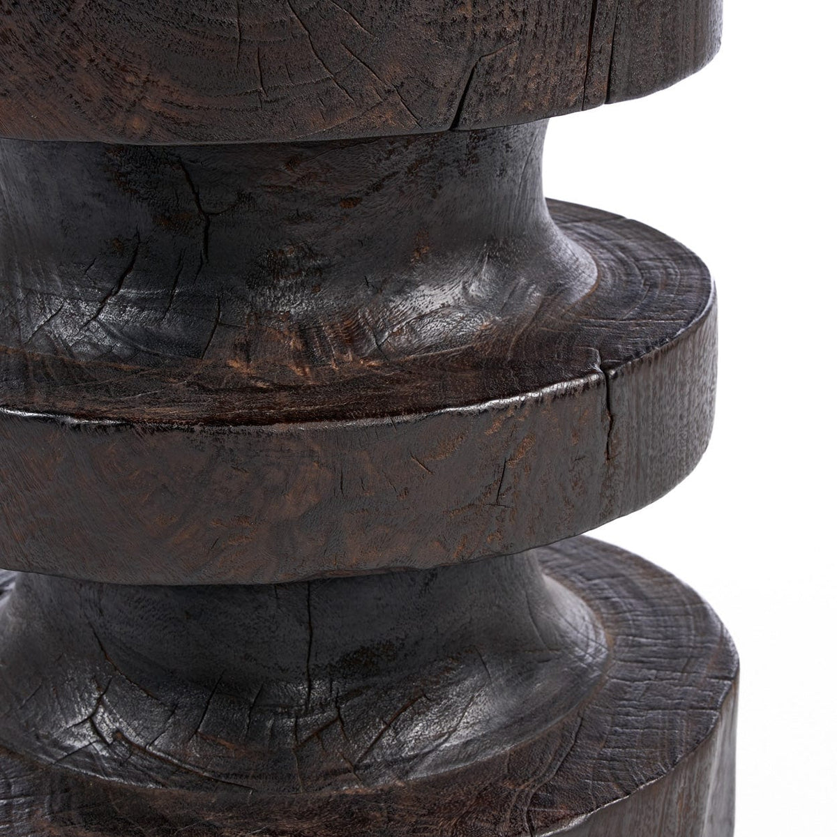 Table d'appoint ronde en bois de manguier marron foncé 40x40x60cm Mocha Rings - Bazar Bizar — vue 5