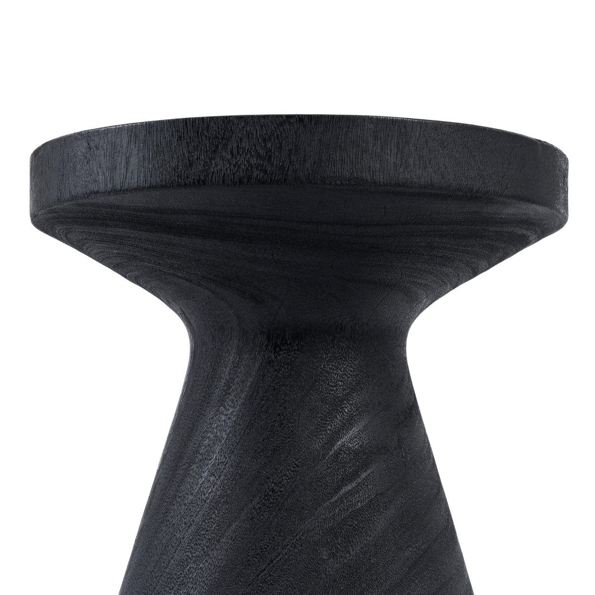 Table d'appoint ronde en bois de suar massif noir 40x40x40cm Gravity - Bazar Bizar — vue 7