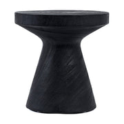 Table d'appoint ronde en bois de suar massif noir 40x40x40cm Gravity - Bazar Bizar