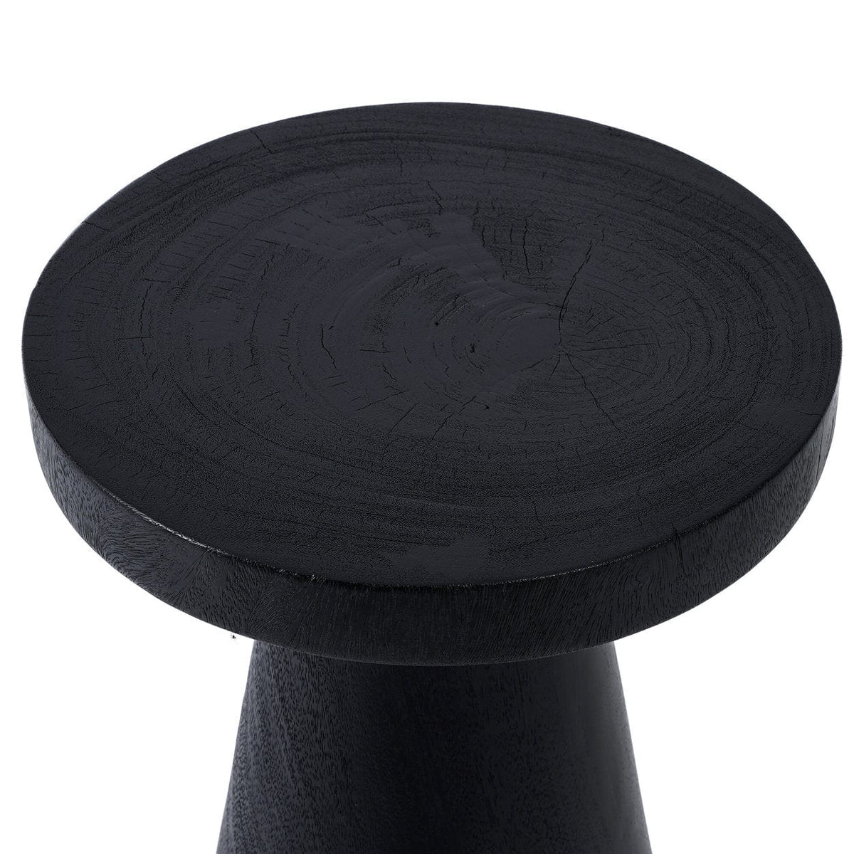 Table d'appoint ronde en bois de suar massif noir 40x40x60cm Fiji - Bazar Bizar — vue 5