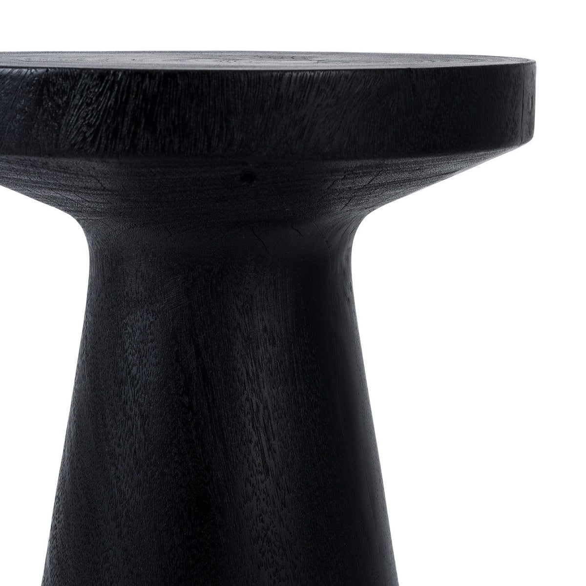 Table d'appoint ronde en bois de suar massif noir 40x40x60cm Fiji - Bazar Bizar — vue 7