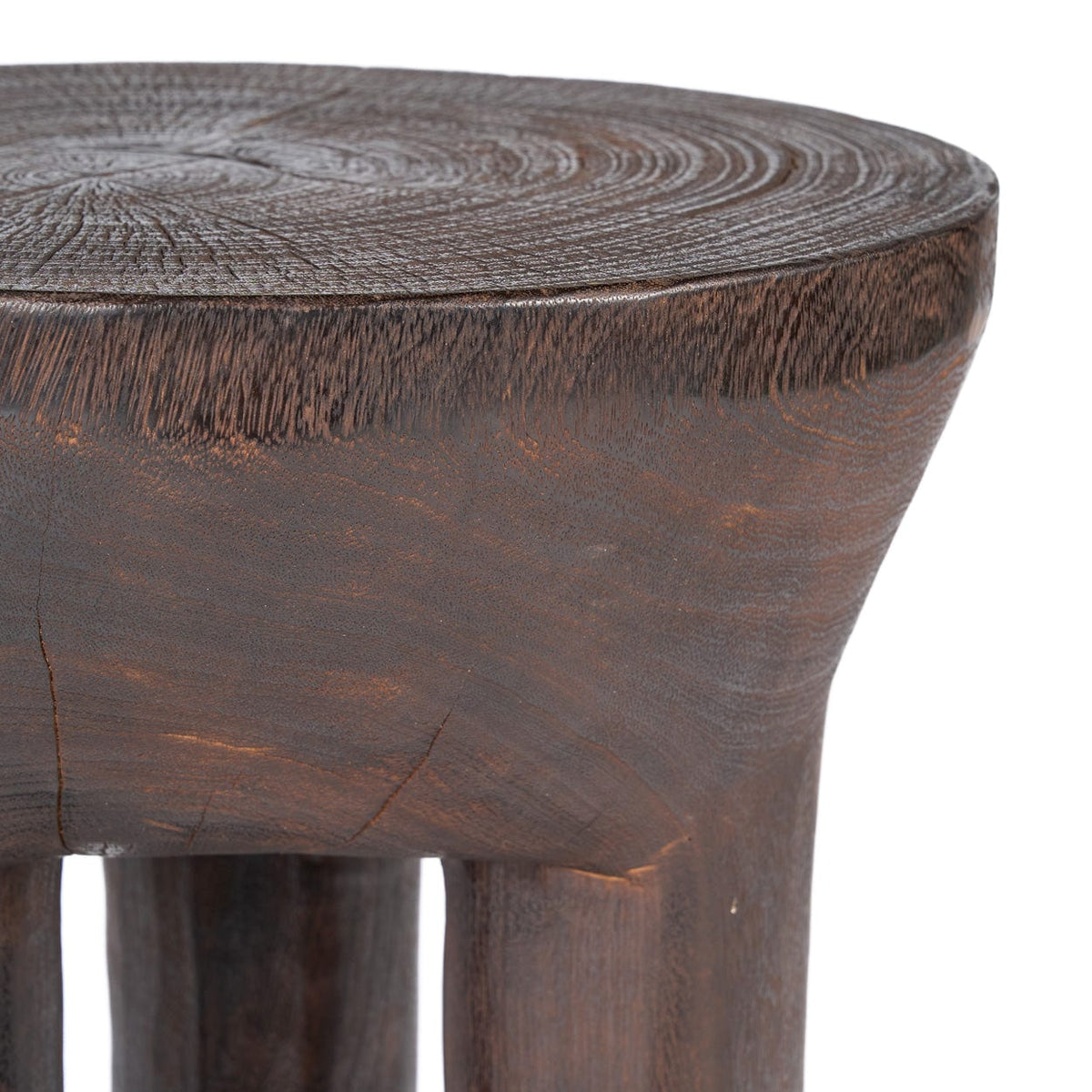Table d'appoint ronde en bois marron foncé 40x40x60cm Java Tripod - Bazar Bizar — vue 7