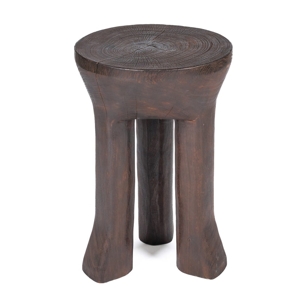 Table d'appoint ronde en bois marron foncé 40x40x60cm Java Tripod - Bazar Bizar — vue 9