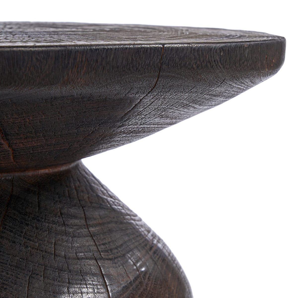 Table d'appoint ronde en bois marron foncé 50x50x50cm Drumline - Bazar Bizar — vue 6