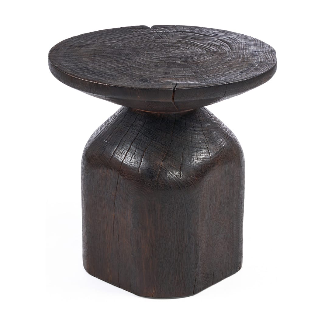 Table d'appoint ronde en bois marron foncé 50x50x50cm Drumline - Bazar Bizar — vue 8