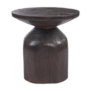 Table d'appoint ronde en bois marron foncé 50x50x50cm Drumline - Bazar Bizar