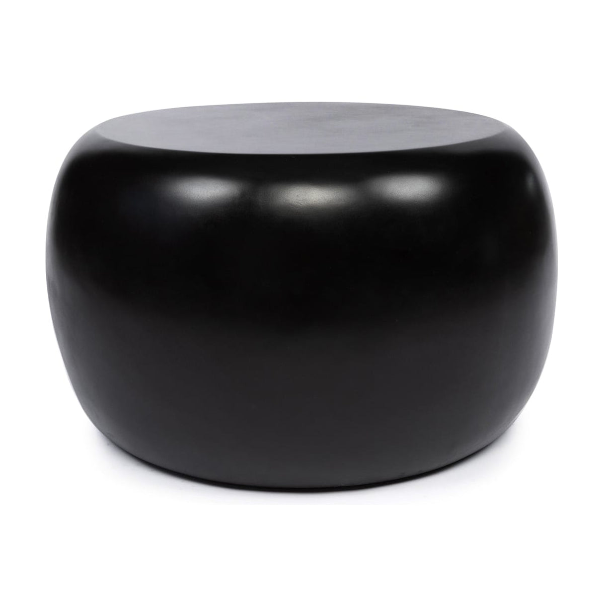 Table d'appoint ronde en résine mate noire 70x70x40cm Matt - Bazar Bizar