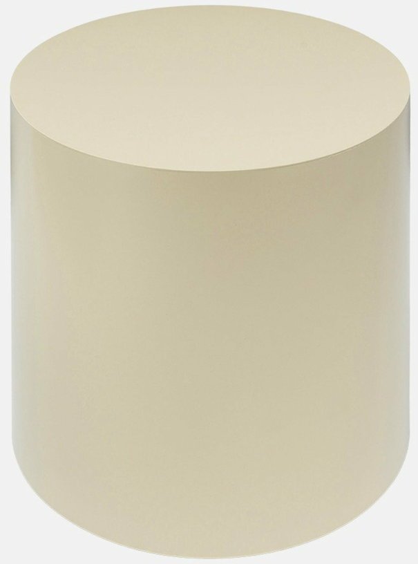 Table d'appoint à roulettes en acier beige 40 cm Hide Side - Hem - The Cool Republic