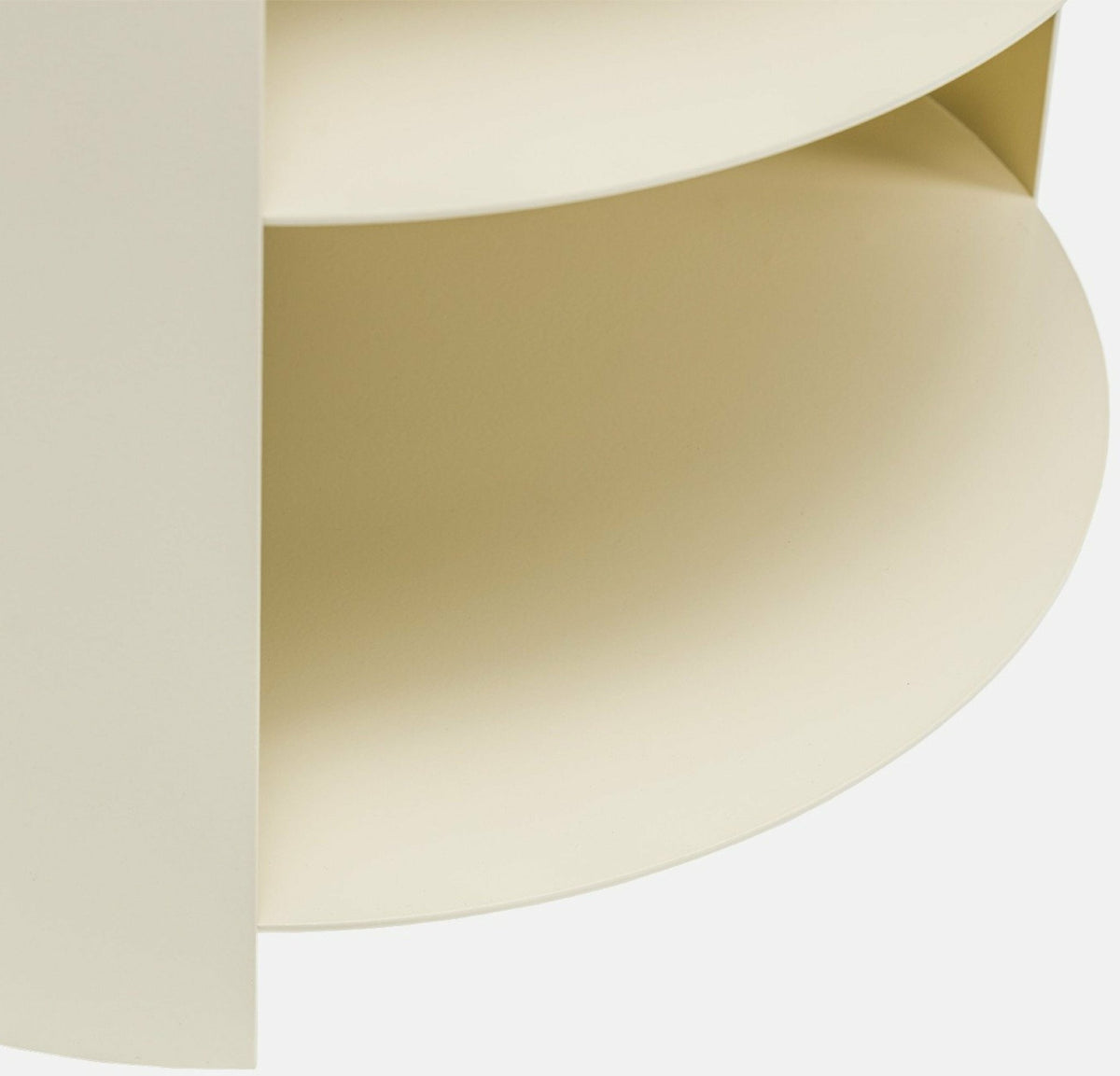 Table d'appoint à roulettes en acier beige 40 cm Hide Side - Hem - The Cool Republic