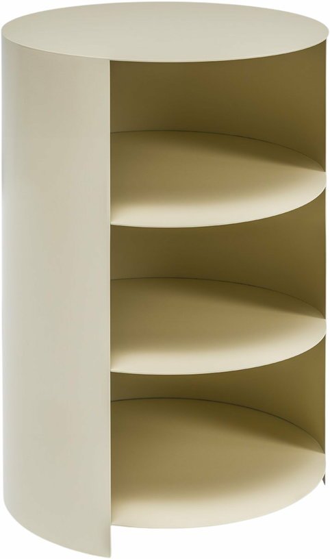 Table d'appoint à roulettes en acier beige 70 cm Hide Pedestal - Hem - The Cool Republic