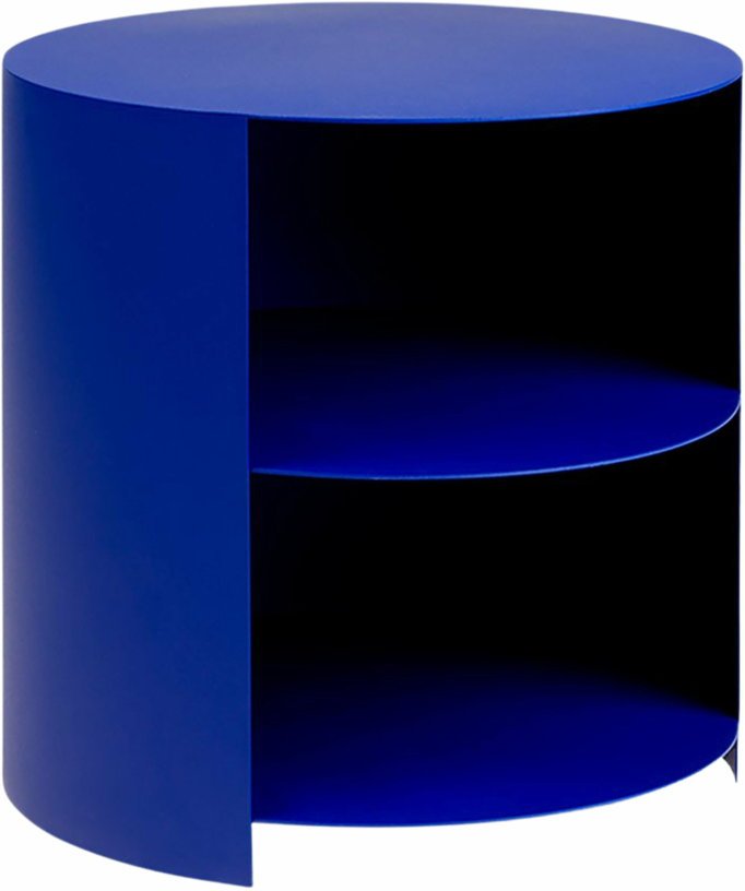 Table d'appoint à roulettes en acier bleu 40 cm Hide Side - Hem - The Cool Republic