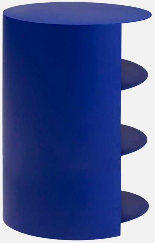 Table d'appoint à roulettes en acier bleu 70 cm Hide Pedestal - Hem - The Cool Republic