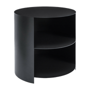 Table d'appoint à roulettes en acier noir 40 cm Hide Side - Hem - The Cool Republic