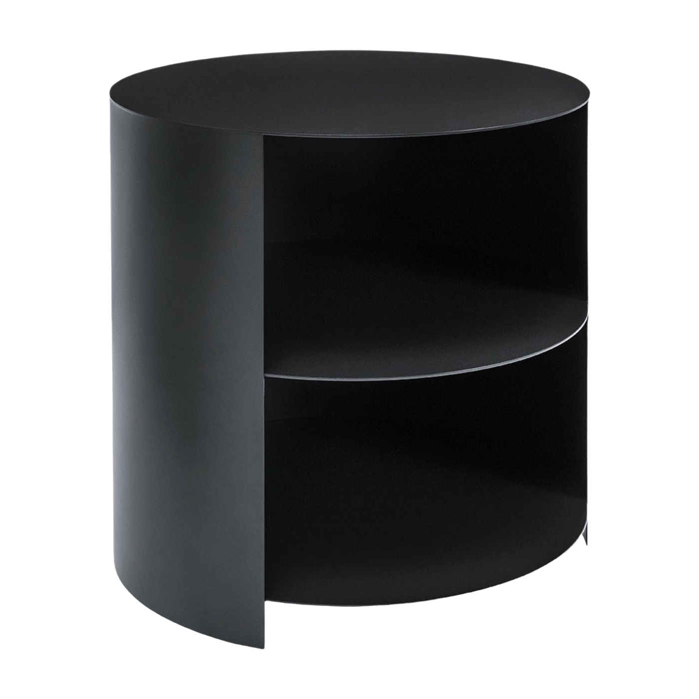 Table d'appoint à roulettes en acier noir 40 cm Hide Side - Hem - The Cool Republic