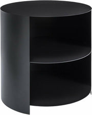 Table d'appoint à roulettes en acier noir 40 cm Hide Side - Hem - The Cool Republic