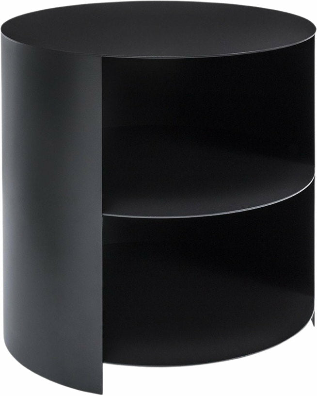 Table d'appoint à roulettes en acier noir 40 cm Hide Side - Hem - The Cool Republic