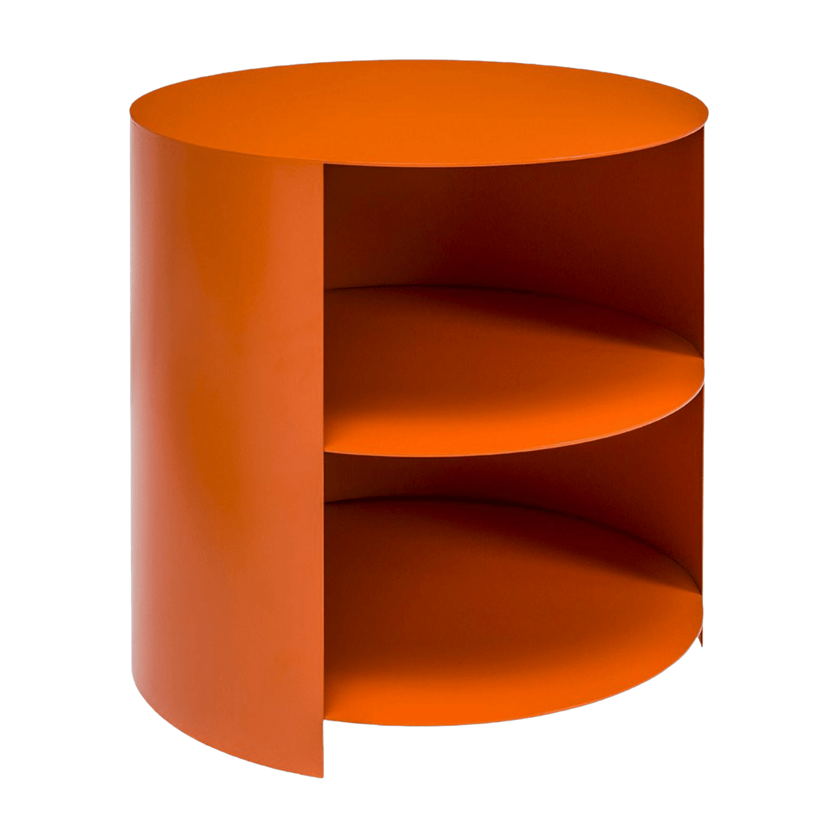 Table d'appoint à roulettes en acier orange 40 cm Hide Side - Hem - The Cool Republic