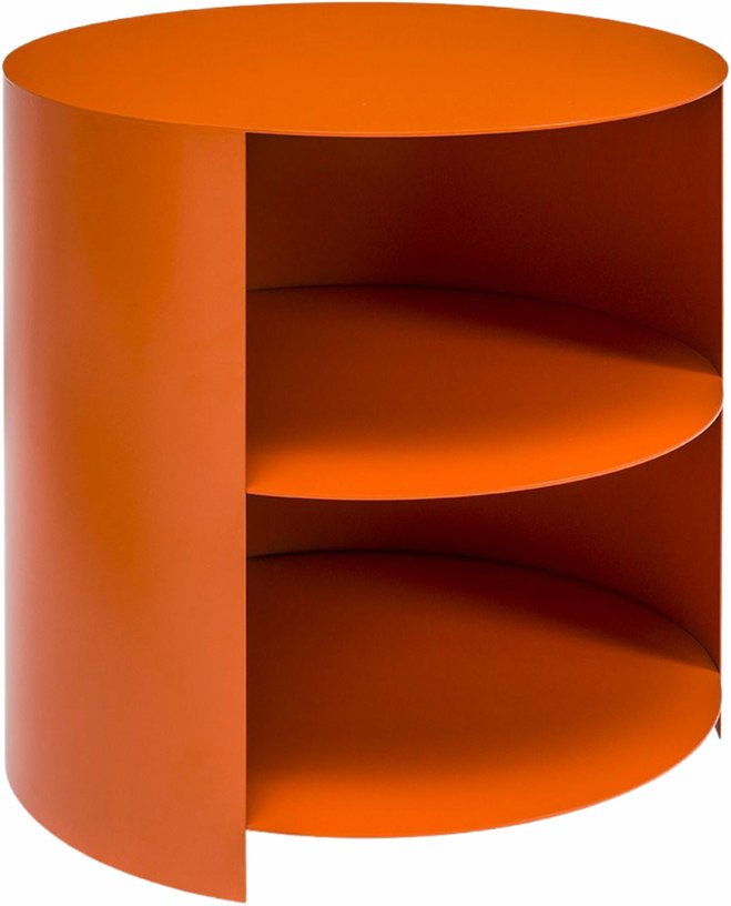 Table d'appoint à roulettes en acier orange 40 cm Hide Side - Hem - The Cool Republic