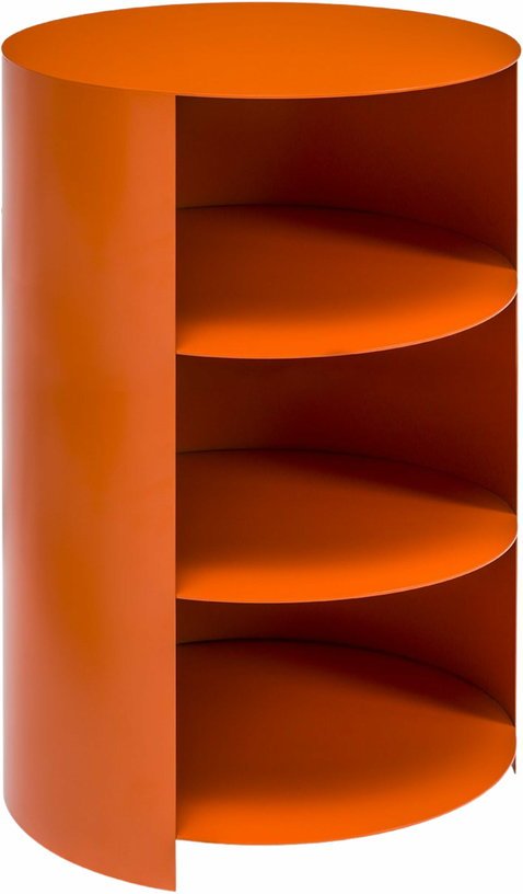 Table d'appoint à roulettes en acier orange 70 cm Hide Pedestal - Hem - The Cool Republic
