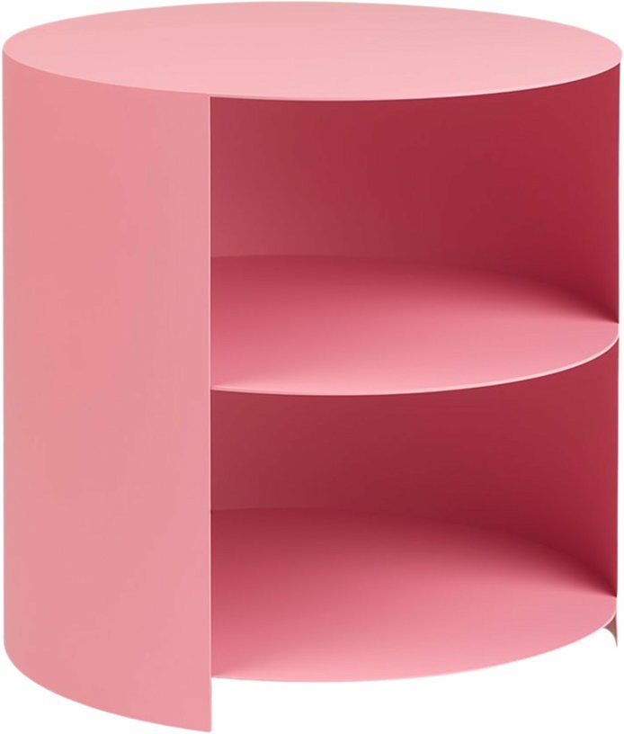 Table d'appoint à roulettes en acier rose 40 cm Hide Side - Hem - The Cool Republic