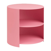 Table d'appoint à roulettes en acier rose 40 cm Hide Side - Hem - The Cool Republic