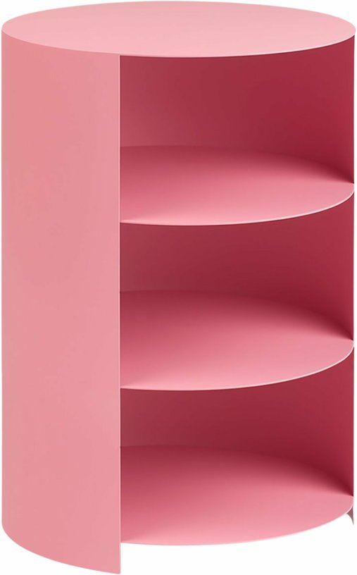 Table d'appoint à roulettes en acier rose 70 cm Hide Pedestal - Hem - The Cool Republic