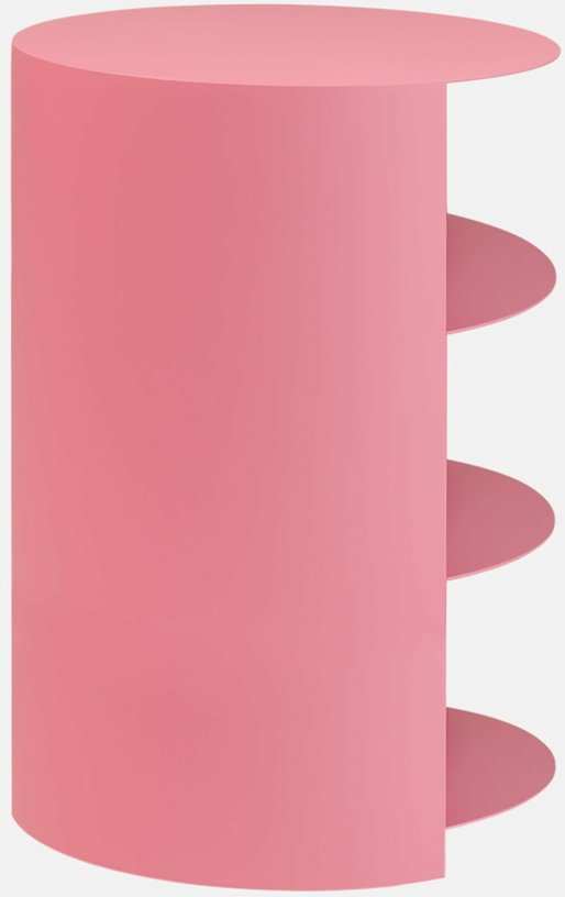 Table d'appoint à roulettes en acier rose 70 cm Hide Pedestal - Hem - The Cool Republic