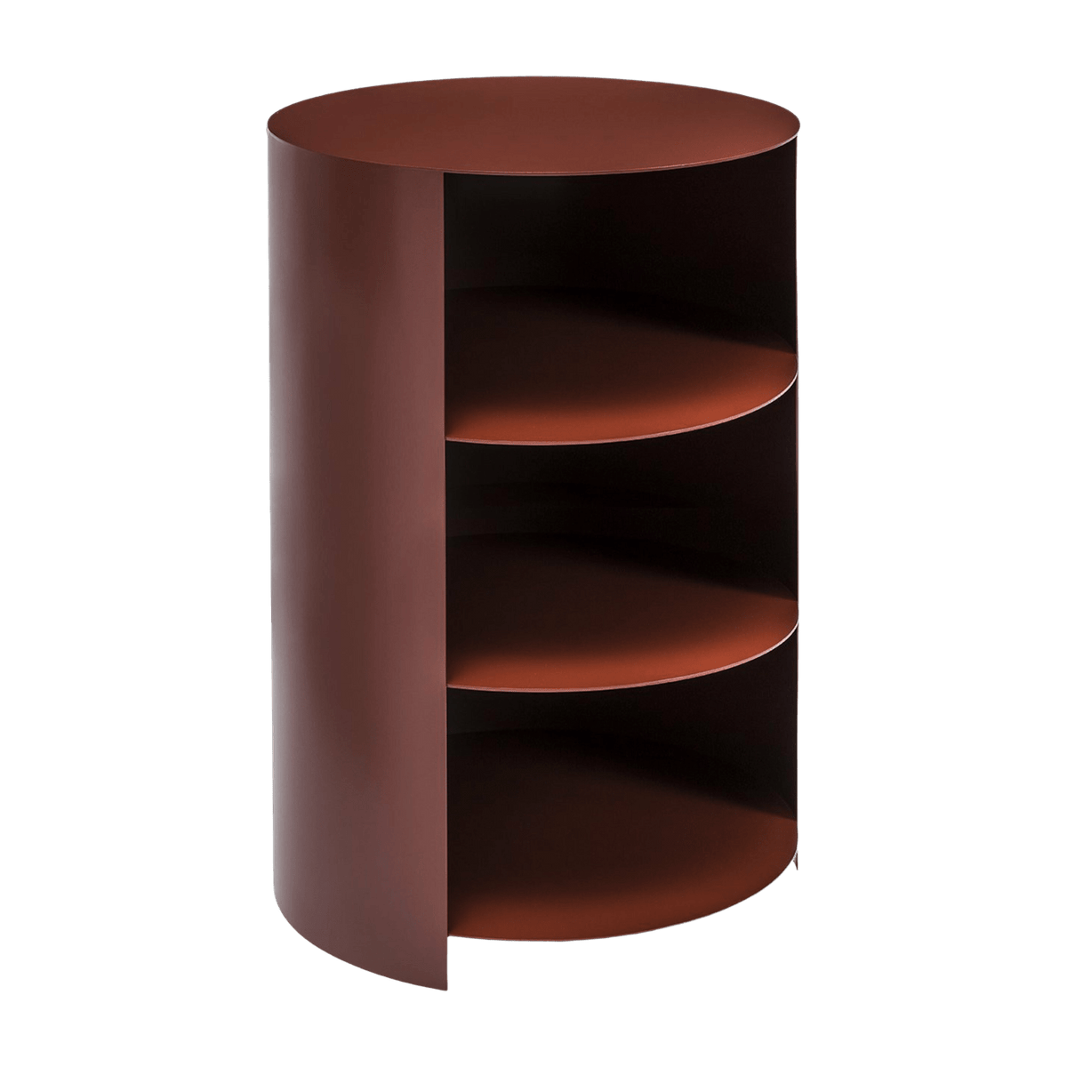 Table d'appoint à roulettes en acier rouge foncé 70 cm Hide Pedestal - Hem - The Cool Republic