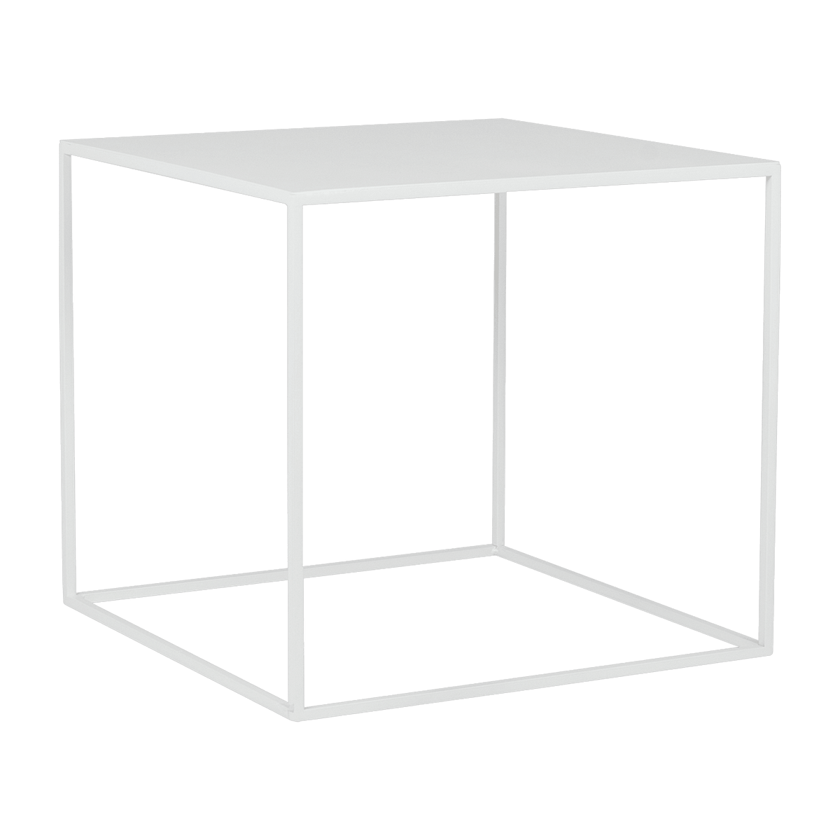 Table d'appoint carré blanche en métal Tensio - Custom Form - The Cool Republic