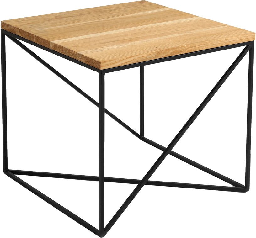 Table d'appoint carré en bois et piètement noir Memo Wood - Custom Form - The Cool Republic