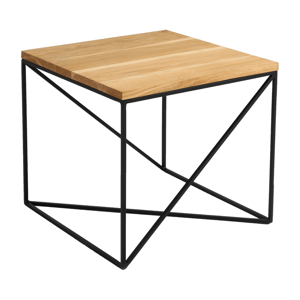Table d'appoint carré en bois et piètement noir Memo Wood - Custom Form - The Cool Republic