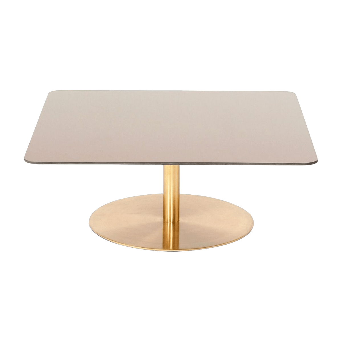 Table d'appoint carrée en fer plaqué laiton et en verre cuivré Flash - Tom Dixon - The Cool Republic