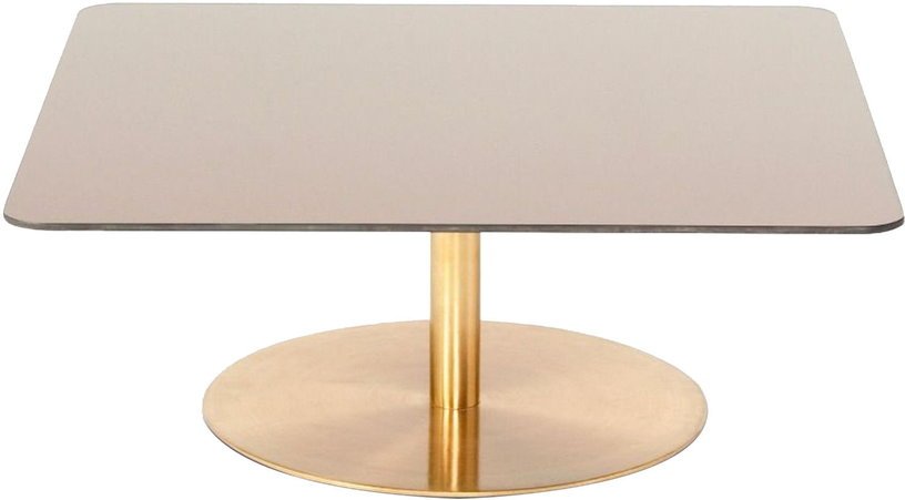 Table d'appoint carrée en fer plaqué laiton et en verre cuivré Flash - Tom Dixon - The Cool Republic
