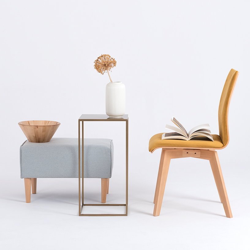 Table d'appoint carrée gold en métal Tensio - Custom Form - The Cool Republic