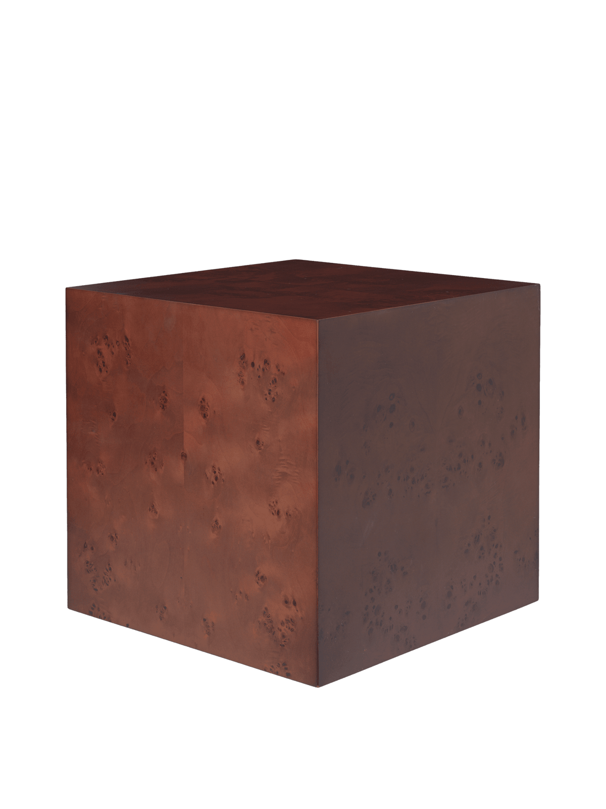 Table d'appoint cube en peuplier vernis teinté foncé 40 x 40 x 40 cm Burl - Ferm Living - The Cool Republic