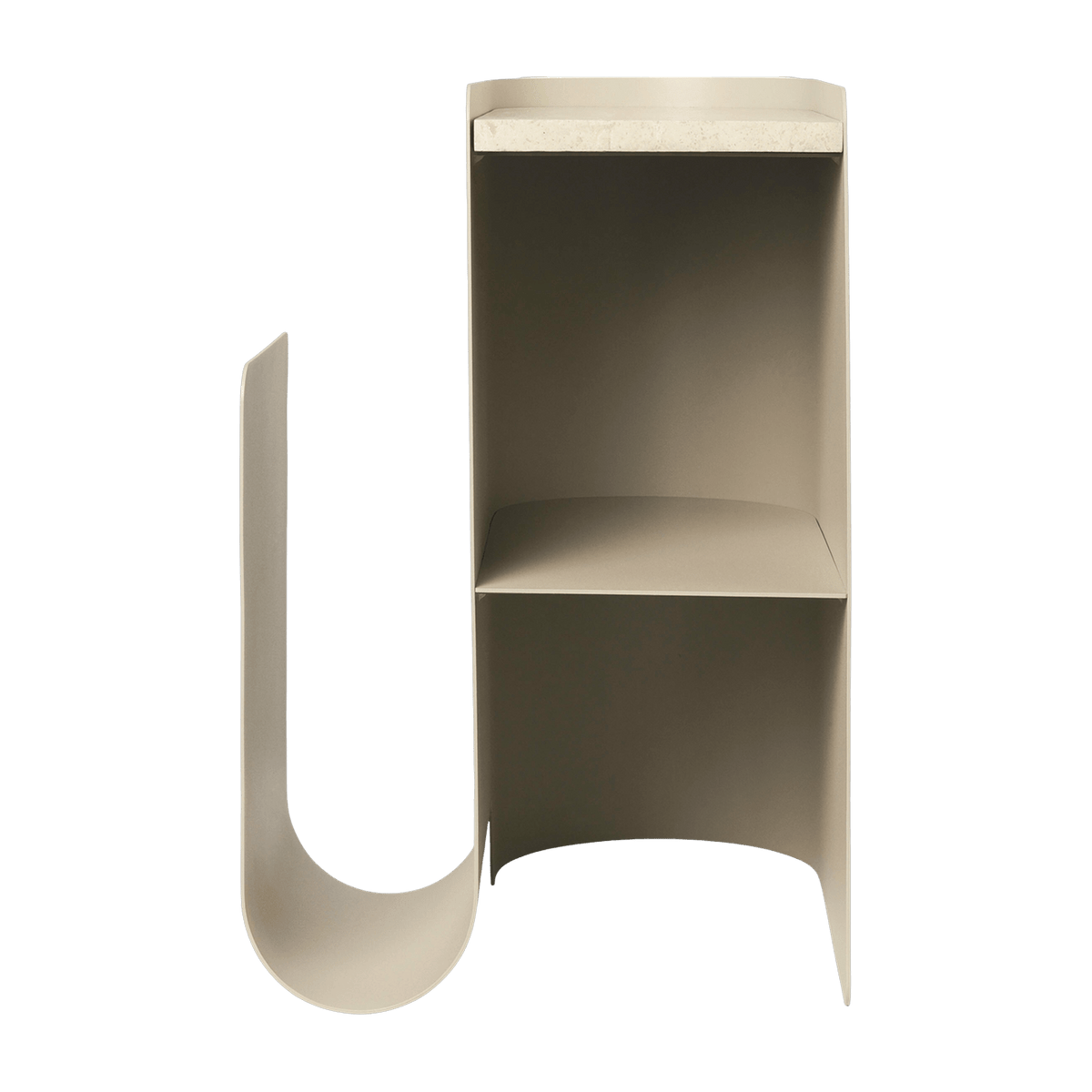 Table d'appoint en acier beige et marbre Vault - Ferm Living - The Cool Republic