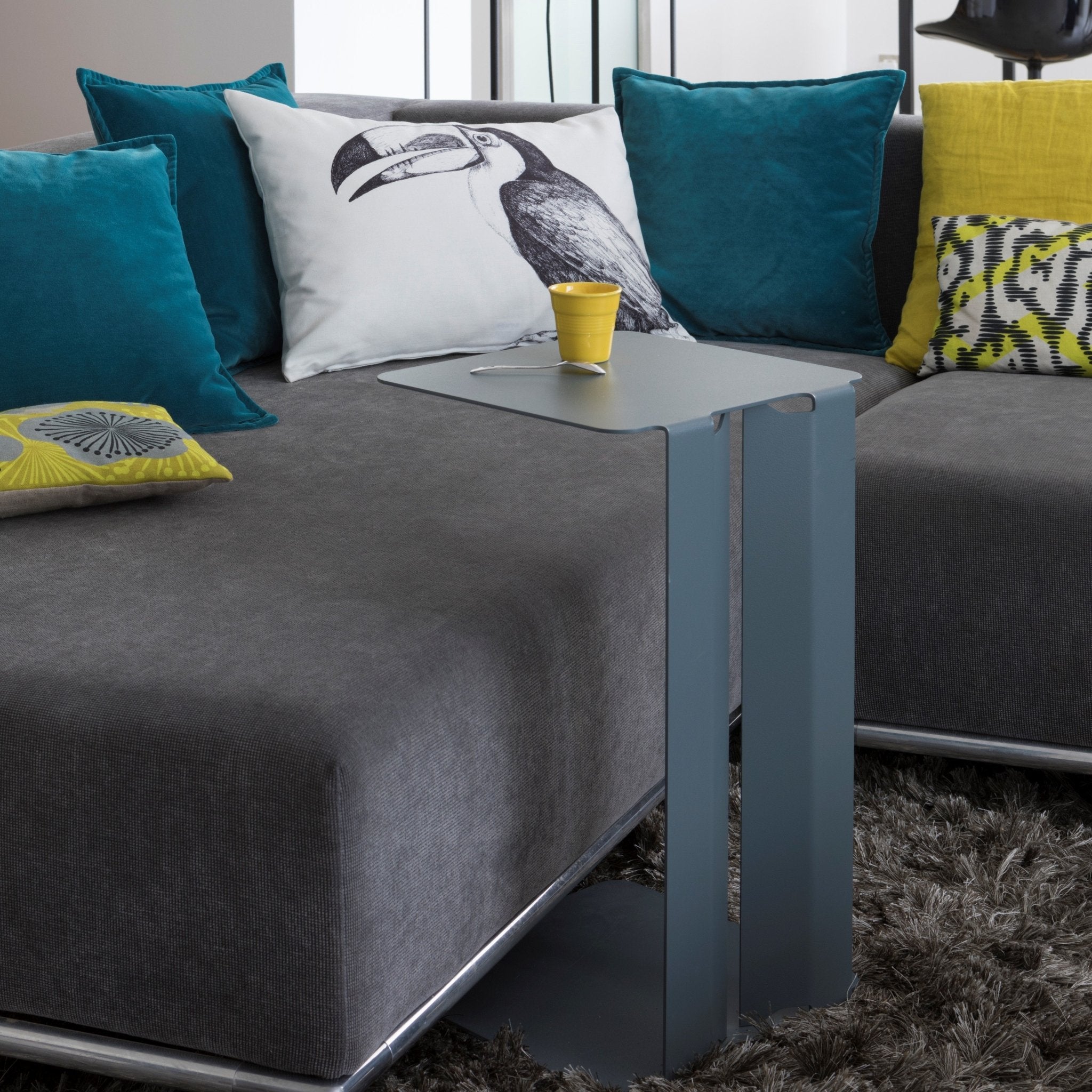Table d'appoint en acier blanc Leste - Matière Grise - The Cool Republic