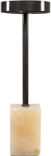 Table d'appoint en acier inoxydable noir et onyx 21x64cm Onp - Versmissen - The Cool Republic