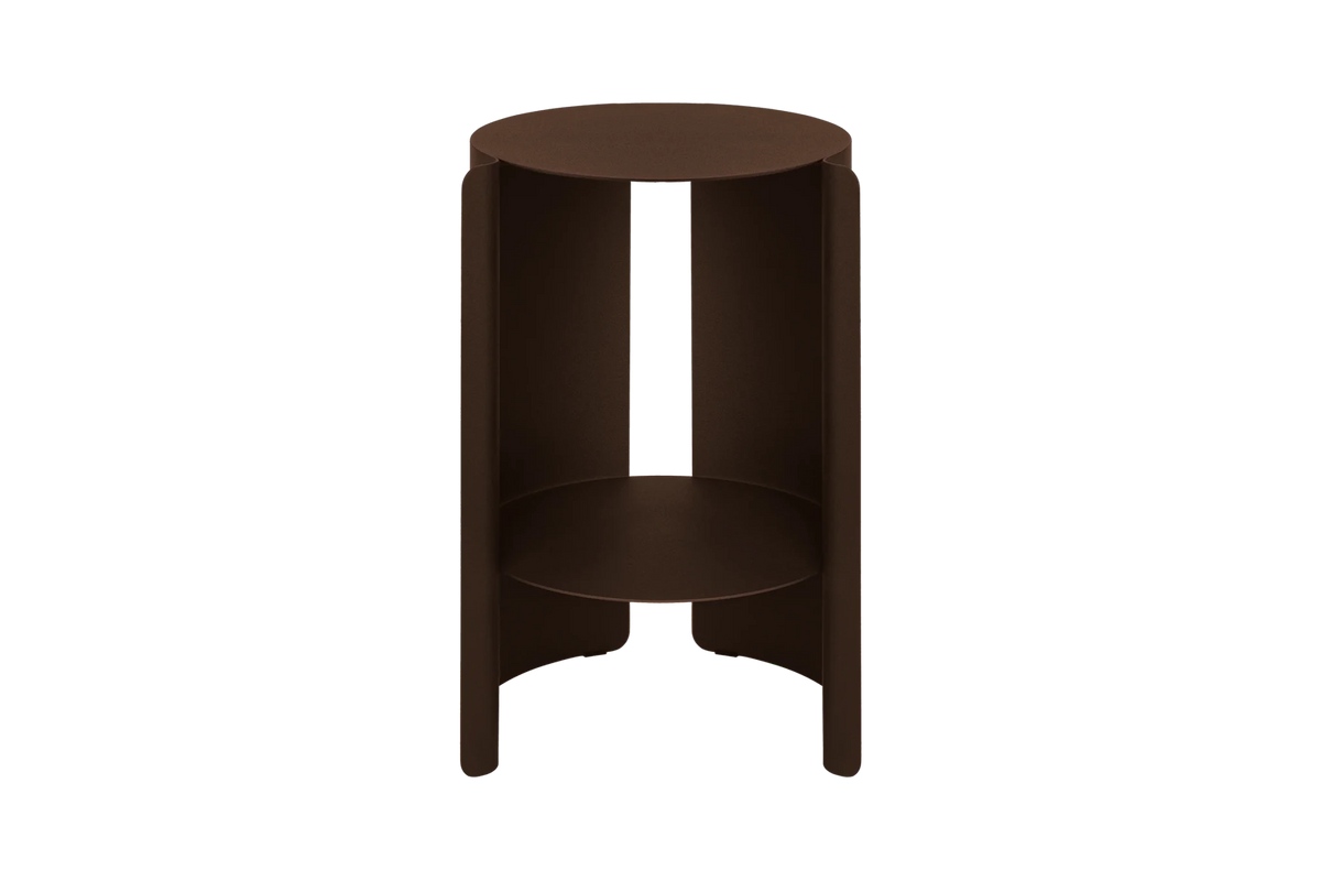 Table d'appoint en acier marron cacao 32,3x50cm Wa - Noo.ma - The Cool Republic