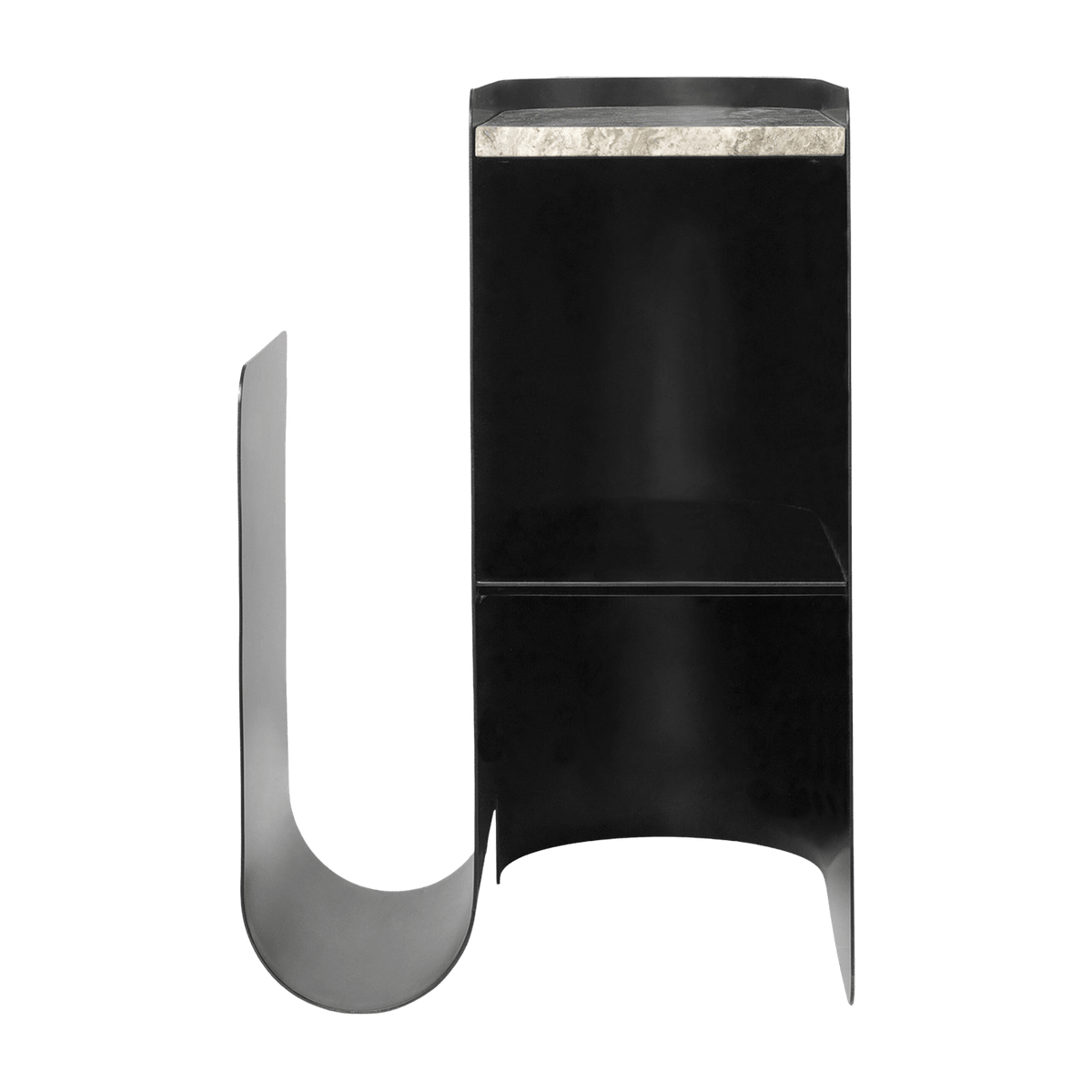 Table d'appoint en acier noir et marbre Vault - Ferm Living - The Cool Republic