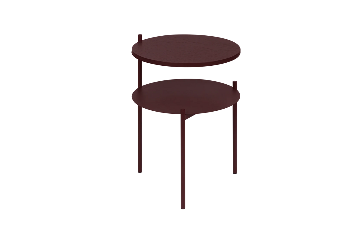 Table d'appoint en acier rouge vin 40x52cm Tu - Noo.ma - The Cool Republic