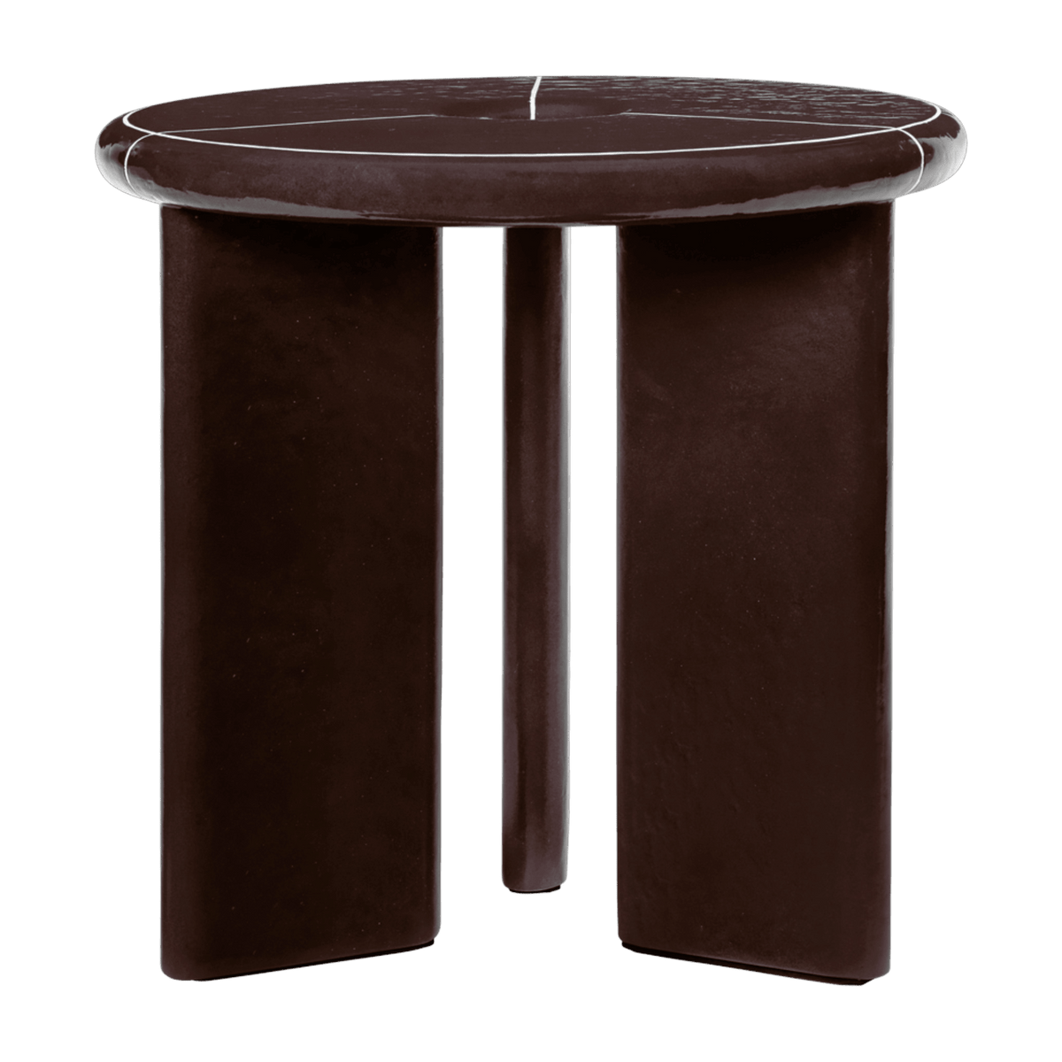 Table d'appoint en béton et fibre de verre marron 47x45cm Deya - Ferm living - The Cool Republic
