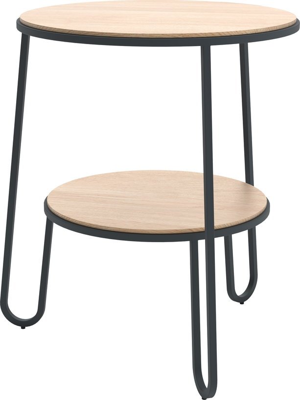 Table d'appoint en bois de chêne et acier gris ardoise 44,5x50,5cm Anatole - Hartô - The Cool Republic