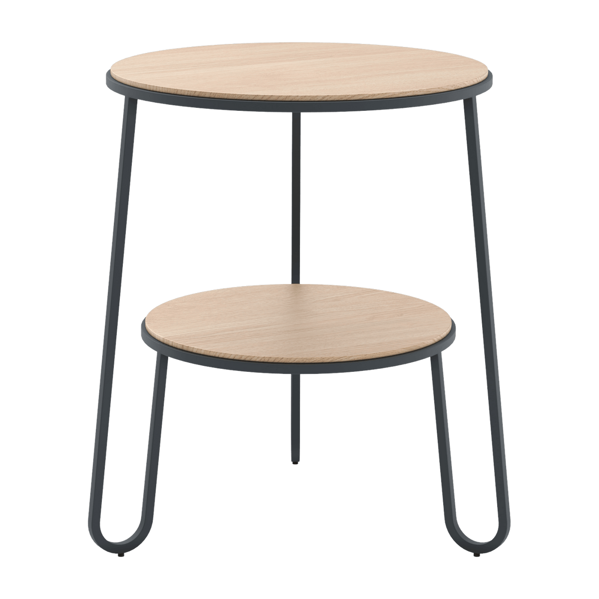 Table d'appoint en bois de chêne et acier gris ardoise 44,5x50,5cm Anatole - Hartô - The Cool Republic