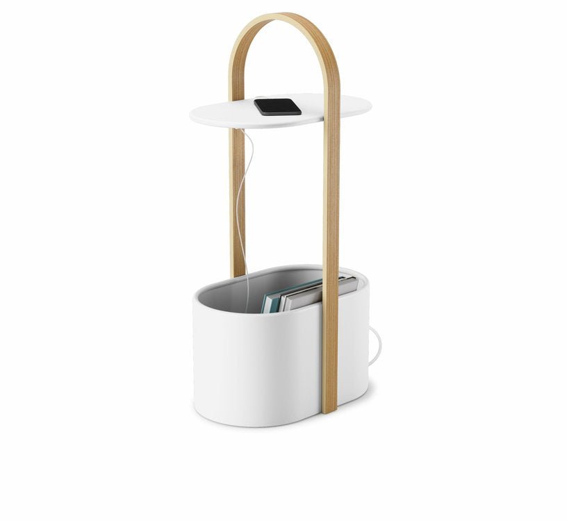 Table d'appoint en bois et métal blanche Bellwood - Umbra - The Cool Republic