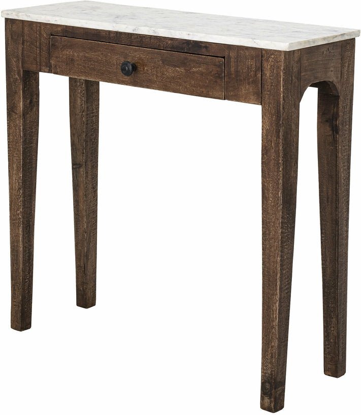 Table d'appoint en bois rustique et marbre Hauge - Bloomingville - The Cool Republic