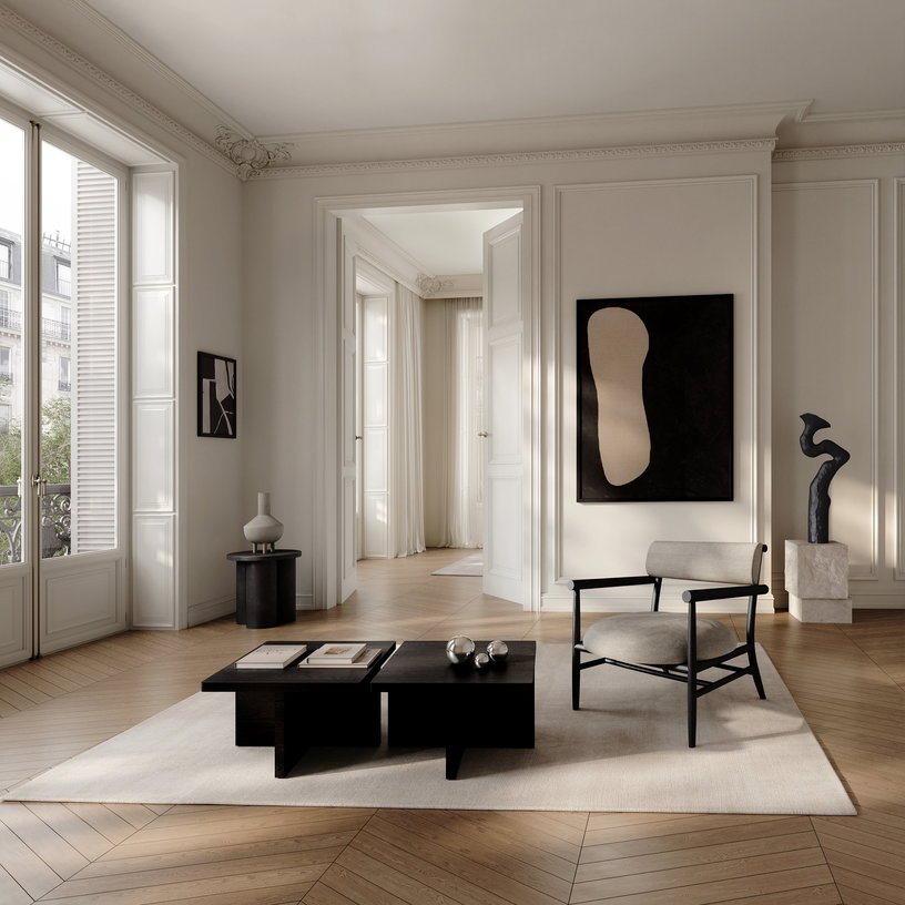 Table d'appoint en calcaire 33x32x50cm Temple - 101 COPENHAGEN - The Cool Republic