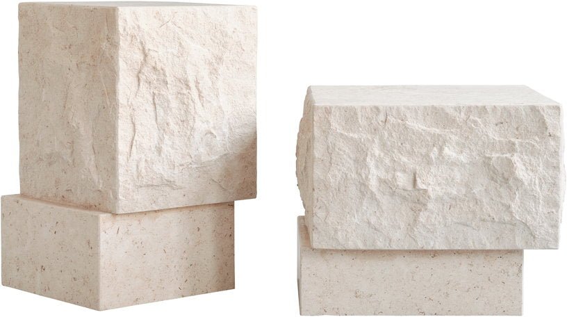 Table d'appoint en calcaire 33x32x50cm Temple - 101 COPENHAGEN - The Cool Republic