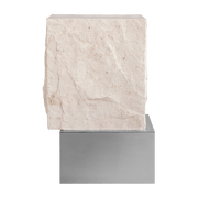 Table d'appoint en calcaire et acier chromé 33x32x50cm Temple - 101 COPENHAGEN - The Cool Republic